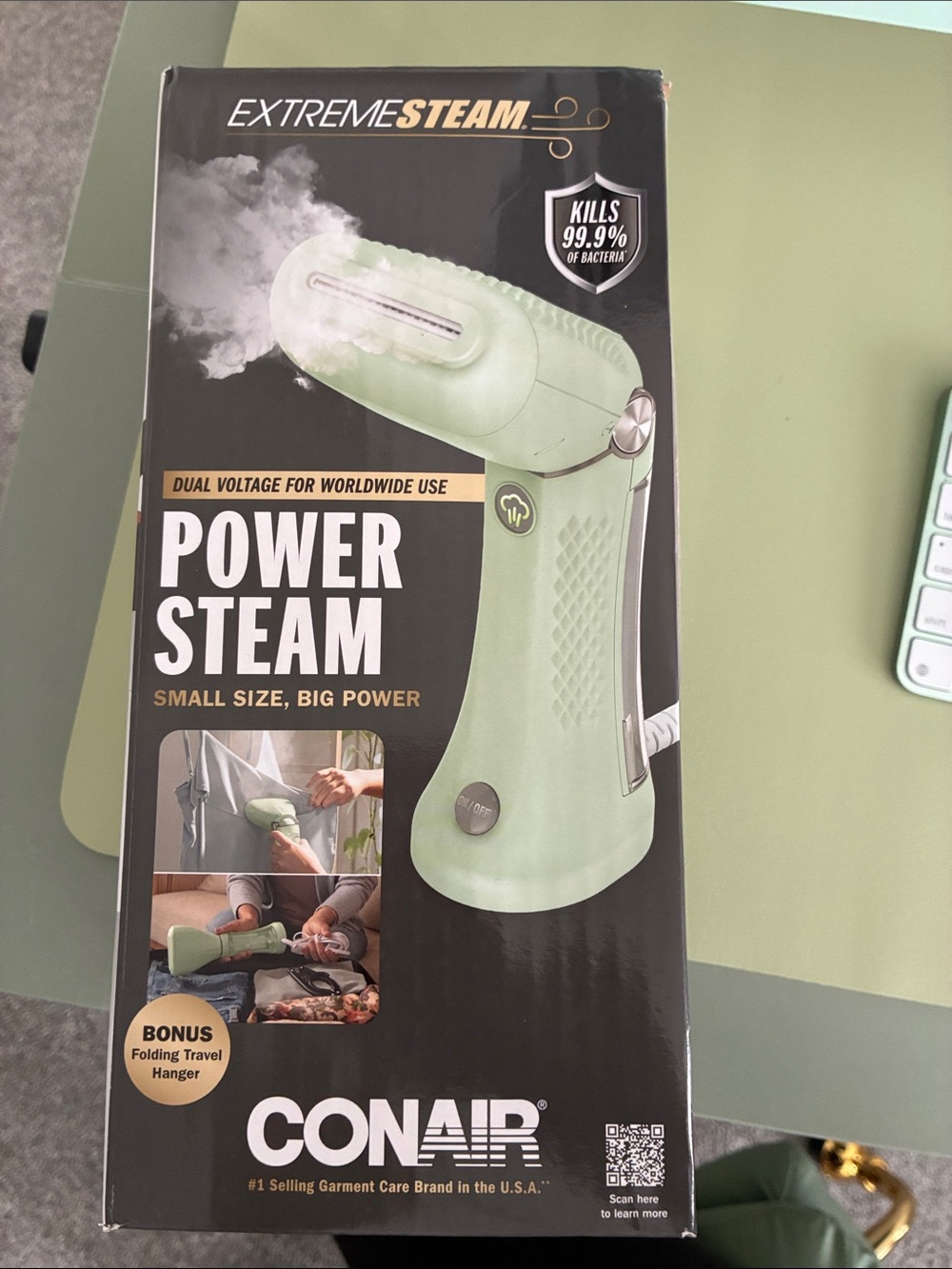 Conair Power Steam Handheld Garment Steamer — Sage Green